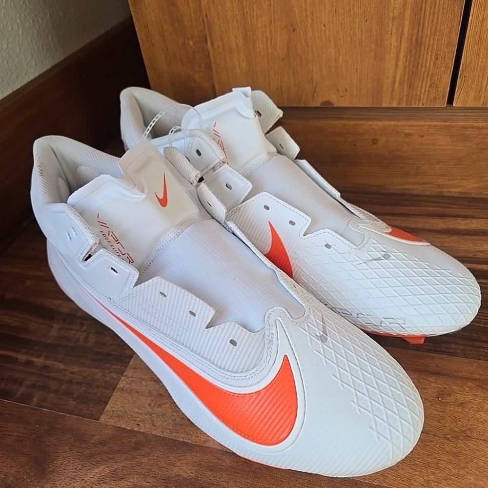 Nike Vapor Edge Elite 360  Football Cleats Mens 16.5 White Orange FD5713-102